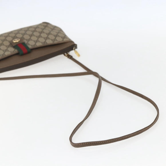 GUCCI GG Supreme Web Sherry Line Bag PVC Beige Gold 904 02 026 Auth 156988