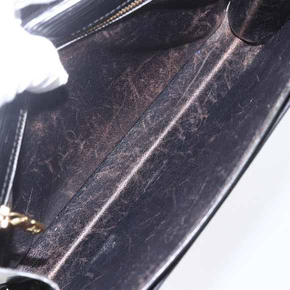 LOUIS VUITTON Epi Serie Dragonne Clutch Bag Black Noir M52612 LV Auth 156992
