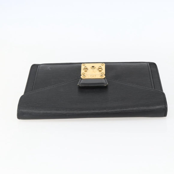 LOUIS VUITTON Epi Serie Dragonne Clutch Bag Black Noir M52612 LV Auth 156992