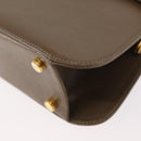 Salvatore Ferragamo Gancini Hand Bag Leather 2way Beige Gold Auth 157001-15