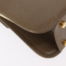 Salvatore Ferragamo Gancini Hand Bag Leather 2way Beige Gold Auth 157001-16