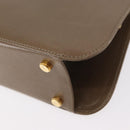 Salvatore Ferragamo Gancini Hand Bag Leather 2way Beige Gold Auth 157001-17