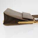 Salvatore Ferragamo Gancini Hand Bag Leather 2way Beige Gold Auth 157001-3
