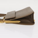 Salvatore Ferragamo Gancini Hand Bag Leather 2way Beige Gold Auth 157001-4