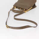 Salvatore Ferragamo Gancini Hand Bag Leather 2way Beige Gold Auth 157001-9