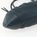 Salvatore Ferragamo Gancini Hand Bag Leather Green Silver Auth 157002-11