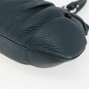 Salvatore Ferragamo Gancini Hand Bag Leather Green Silver Auth 157002-12