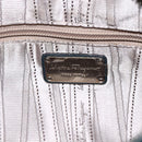 Salvatore Ferragamo Gancini Hand Bag Leather Green Silver Auth 157002-15