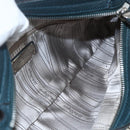Salvatore Ferragamo Gancini Hand Bag Leather Green Silver Auth 157002-11