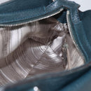 Salvatore Ferragamo Gancini Hand Bag Leather Green Silver Auth 157002-20
