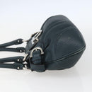 Salvatore Ferragamo Gancini Hand Bag Leather Green Silver Auth 157002-3