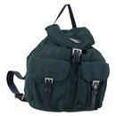 PRADA Backpack Nylon Green Silver Auth 157004-1
