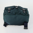 PRADA Backpack Nylon Green Silver Auth 157004-5