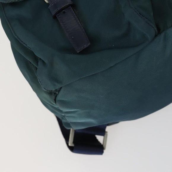 PRADA Backpack Nylon Green Silver Auth 157004