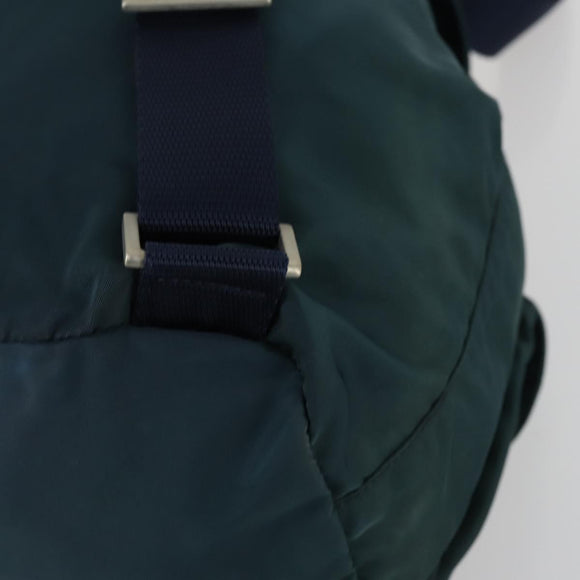 PRADA Backpack Nylon Green Silver Auth 157004