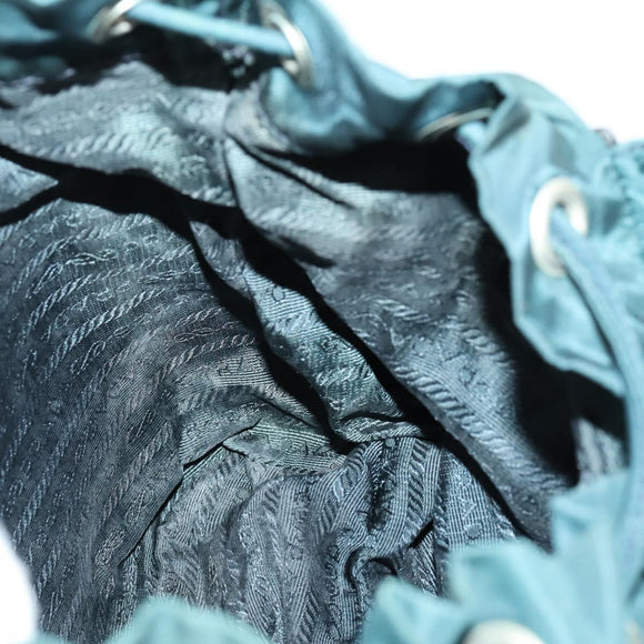 PRADA Backpack Nylon Green Silver Auth 157004