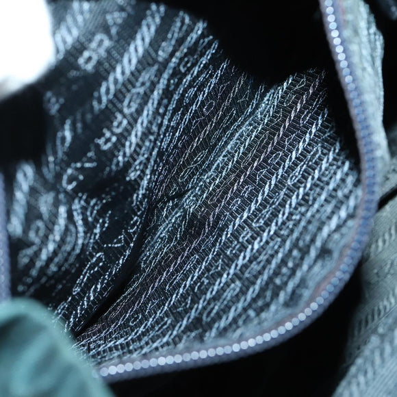 PRADA Backpack Nylon Green Silver Auth 157004