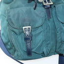 PRADA Backpack Nylon Green Silver Auth 157004-26