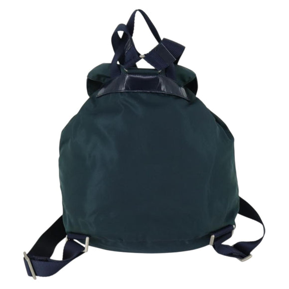 PRADA Backpack Nylon Green Silver Auth 157004