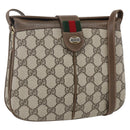 GUCCI GG Supreme Web Sherry Line Bag PVC Beige Gold 10 02 037 Auth 157006-1