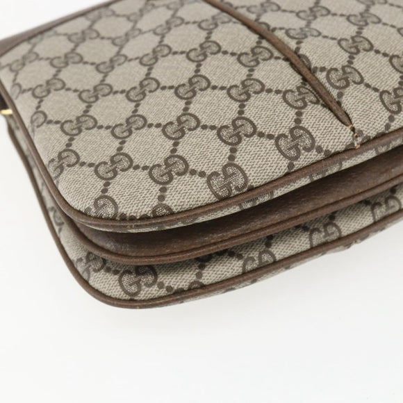 GUCCI GG Supreme Web Sherry Line Bag PVC Beige Gold 10 02 037 Auth 157006