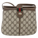 GUCCI GG Supreme Web Sherry Line Bag PVC Beige Gold 10 02 037 Auth 157006-2