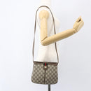 GUCCI GG Supreme Web Sherry Line Bag PVC Beige Gold 10 02 037 Auth 157006-23