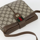 GUCCI GG Supreme Web Sherry Line Bag PVC Beige Gold 10 02 037 Auth 157006-6