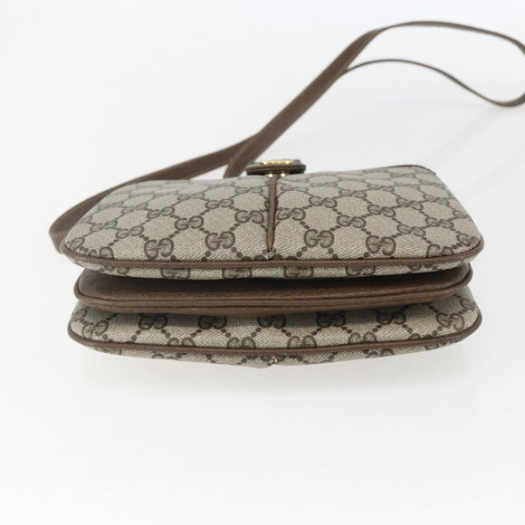 GUCCI GG Supreme Web Sherry Line Bag PVC Beige Gold 10 02 037 Auth 157006