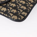 Christian Dior Trotter Canvas Shoulder Bag Navy Gold Auth 157007-11