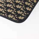 Christian Dior Trotter Canvas Shoulder Bag Navy Gold Auth 157007-13