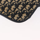 Christian Dior Trotter Canvas Shoulder Bag Navy Gold Auth 157007-14