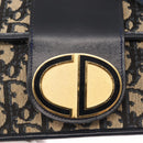 Christian Dior Trotter Canvas Shoulder Bag Navy Gold Auth 157007-15