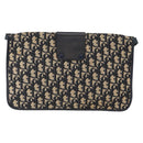 Christian Dior Trotter Canvas Shoulder Bag Navy Gold Auth 157007-3