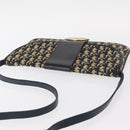 Christian Dior Trotter Canvas Shoulder Bag Navy Gold Auth 157007-7