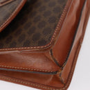 CELINE Macadam Canvas Shoulder Bag PVC Leather Brown Gold Auth 157008-8