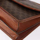 CELINE Macadam Canvas Shoulder Bag PVC Leather Brown Gold Auth 157008-15