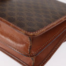 CELINE Macadam Canvas Shoulder Bag PVC Leather Brown Gold Auth 157008-17