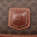 CELINE Macadam Canvas Shoulder Bag PVC Leather Brown Gold Auth 157008-18