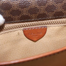CELINE Macadam Canvas Shoulder Bag PVC Leather Brown Gold Auth 157008-20