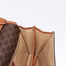 CELINE Macadam Canvas Shoulder Bag PVC Leather Brown Gold Auth 157008-21
