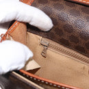 CELINE Macadam Canvas Shoulder Bag PVC Leather Brown Gold Auth 157008-23