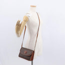 CELINE Macadam Canvas Shoulder Bag PVC Leather Brown Gold Auth 157008-24