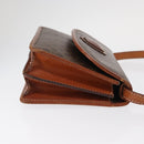 CELINE Macadam Canvas Shoulder Bag PVC Leather Brown Gold Auth 157008-3