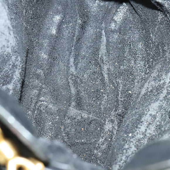 GUCCI Bamboo Shoulder Bag Suede 2way Black Gold Auth 157009