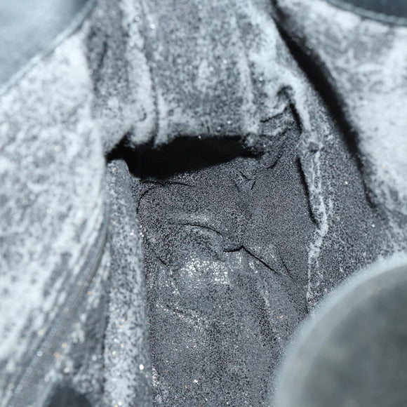 GUCCI Bamboo Shoulder Bag Suede 2way Black Gold Auth 157009