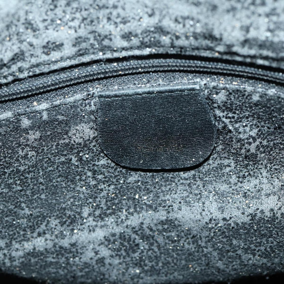 GUCCI Bamboo Shoulder Bag Suede 2way Black Gold Auth 157009