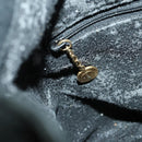 GUCCI Bamboo Shoulder Bag Suede 2way Black Gold Auth 157009-20