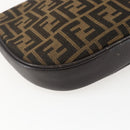 FENDI Zucca Canvas Shoulder Bag Black Brown Auth 157010-13