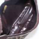 FENDI Zucca Canvas Shoulder Bag Black Brown Auth 157010-16